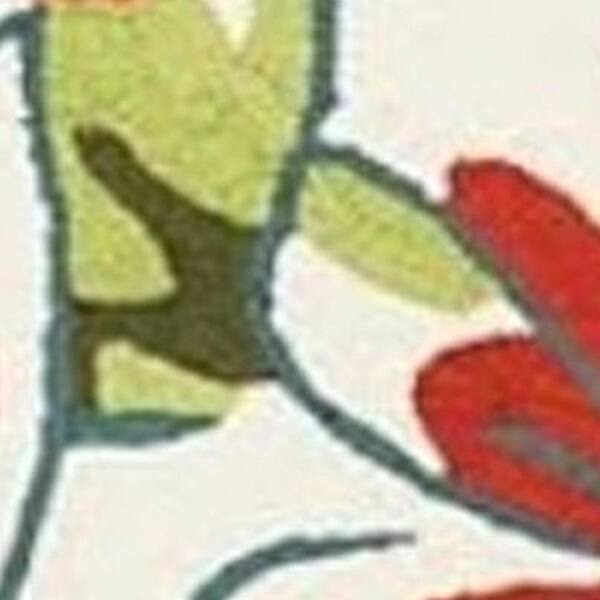 2 ft. x 8 ft. Ivory Floral Washable Area Rug