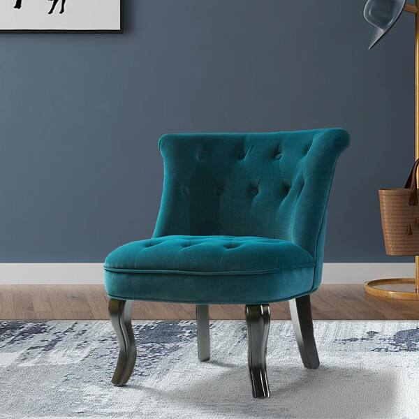 teal tufted accent chair