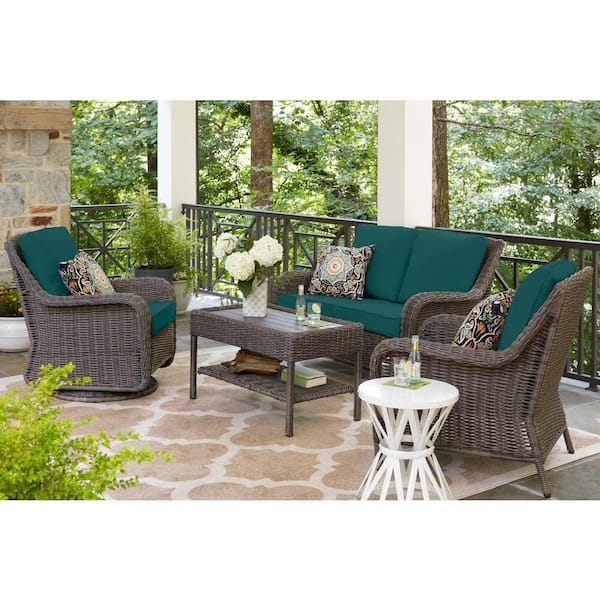 hampton bay cambridge wicker outdoor side table