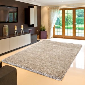 Ultimate Oatmeal Solid Shag 5 ft. x 7 ft. Indoor Area Rug