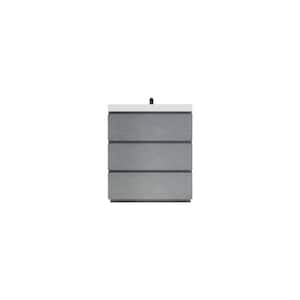 Angeles 30 in. W Vanity in Cement Gray with Reinforced Acrylic Vanity Top in White with White Basin
