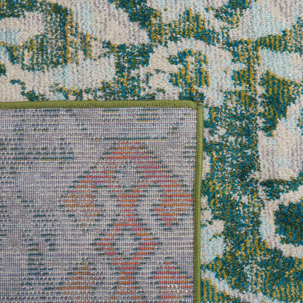 Green and Ivory Flat Woven Rectangular Area Rug