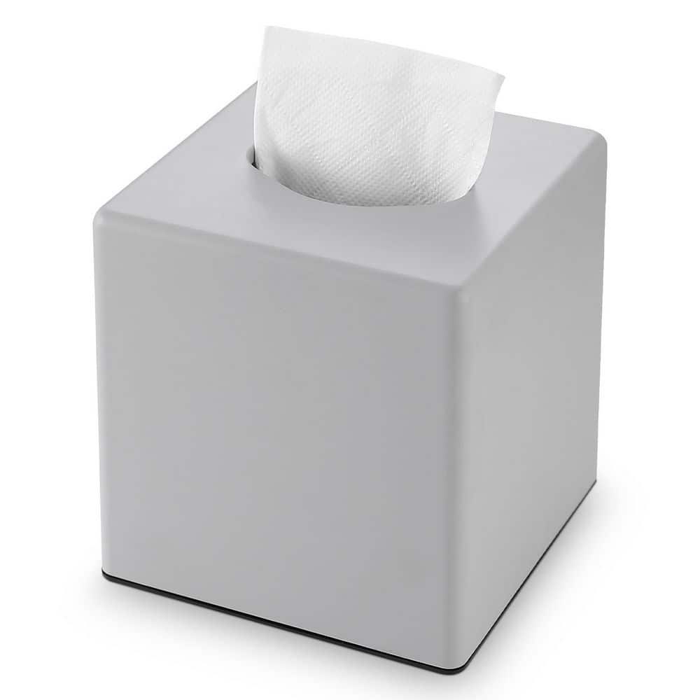 Square Facial Storage Tissue Box Holder in Gray, Home Accessories for Bathroom, Dressers, Night Stand, Parlors price history on PriceWatchPro