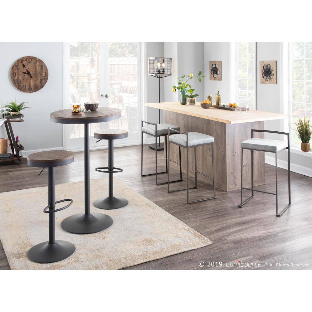 Dakota 3-Piece Medium Wood and Black Industrial Pub Set