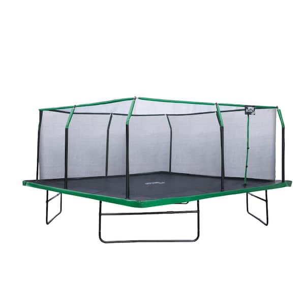 Upper Bounce Machrus Upper Bounce 16 x 16 ft. Square Trampoline Set with Premium TopRing Enclosure and Safety Pad