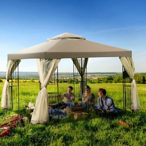 Outdoor 10 ft. x 10 ft. Gazebo Canopy Shelter Awning Tent Patio Screw-free structure Garden