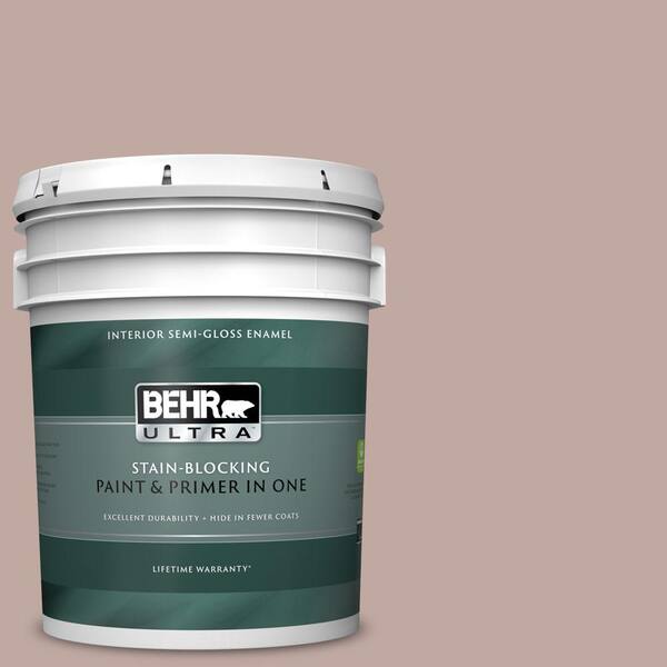 BEHR ULTRA 5 gal. #UL130-17 Dusty Rosewood Semi-Gloss Enamel Interior Paint and Primer in One