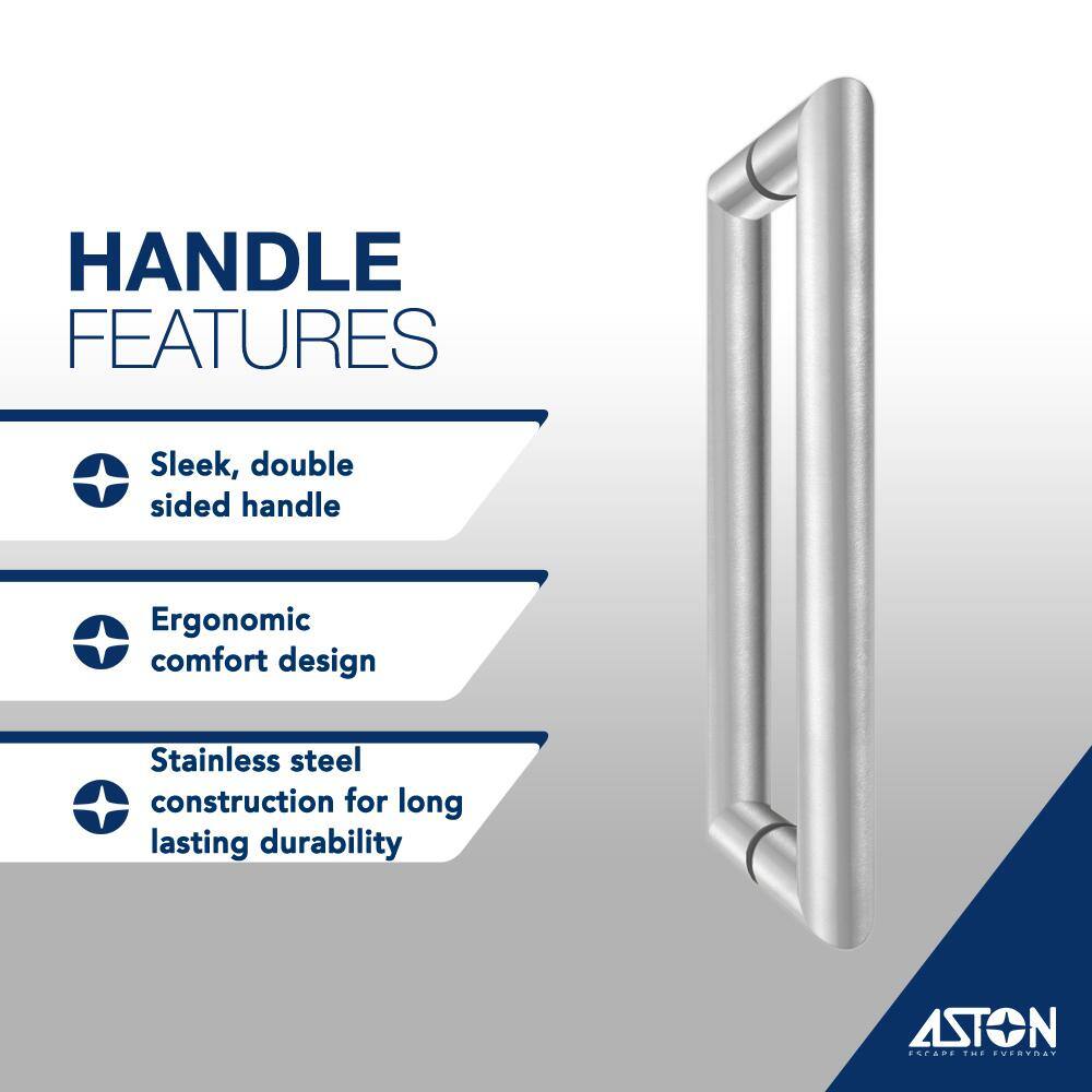 Nautis XL Frameless Clear Glass Shower Door with Stainless Steel Frame