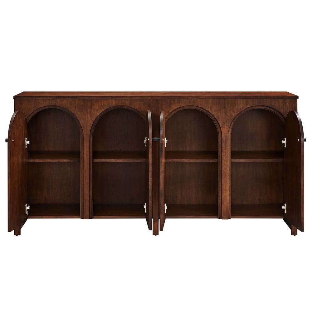 Appia Walnut Wood Veneer 71" Sideboard with Arched Doors