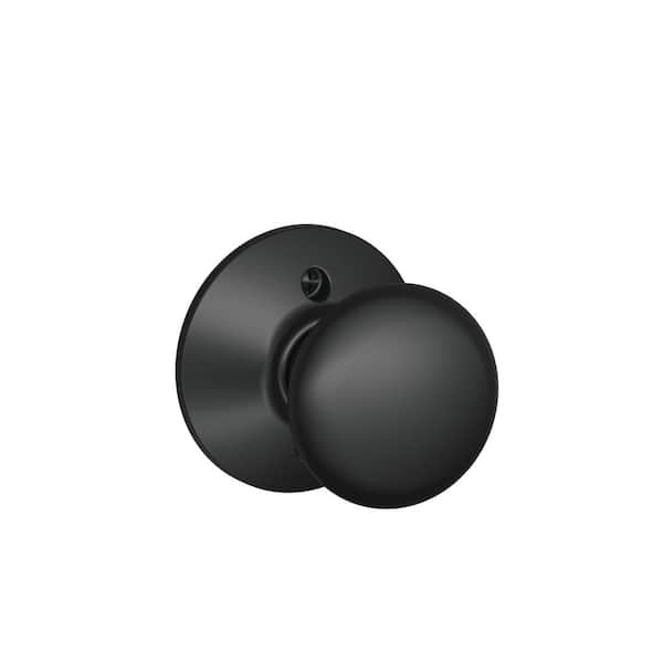 Plymouth Matte Black Dummy Door Knob with Century Trim