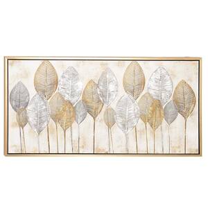 Brown Canvas Contemporary Framed Wall Art 27 in. x 55 in.