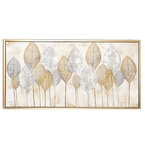 Brown Canvas Contemporary Framed Wall Art 27 in. x 55 in.