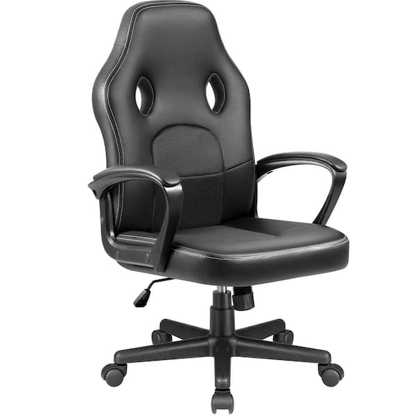LACOO Black Racing style Gaming Chair Office Chair Computer Adjustable Leather Chair