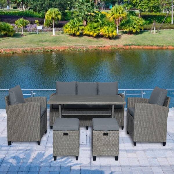 rattan effect sofa set