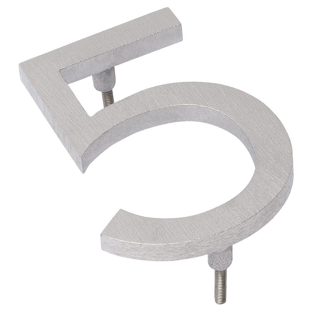 8 in. Brushed Aluminum Floating or Flat Modern House Number 5 price history on PriceWatchPro