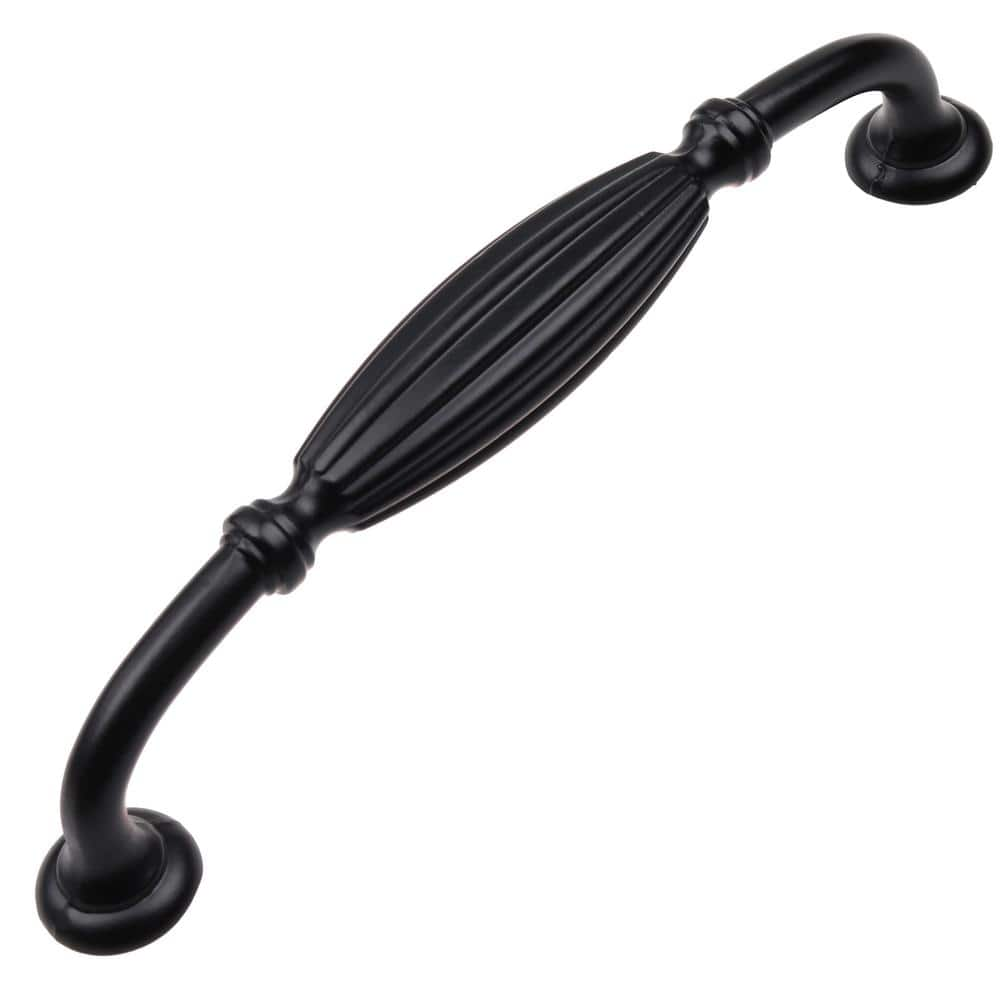 GlideRite 5 in. Matte Black Fluted Cabinet Pulls (10-Pack) 4046-MB-10 ...