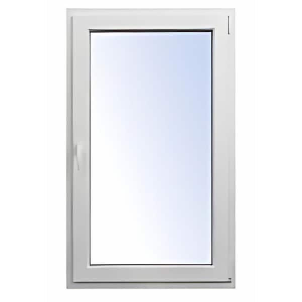 24 in. x 42 in. Elite Euro White Double-Pane Vinyl Tilt/Turn Window with Right Inward Swing