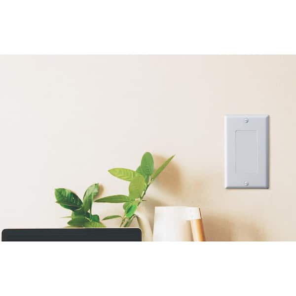 1-Gang White Decorator/Rocker Plastic Wall Plate, 10-Pack, Unbreakable Polycarbonate Light Switch Duplex Cover