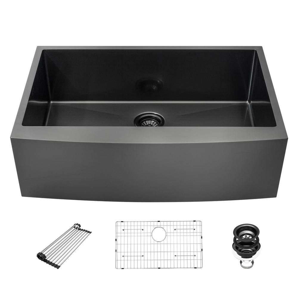 Farmhouse Apron 16-Gauge Stainless Steel 33 in. Single Bowl Kitchen Sink in