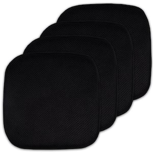 Honeycomb Memory Foam Square 16 in. W x 16 in. D Non-Slip Back Chair Cushion, Black (4-Pack)