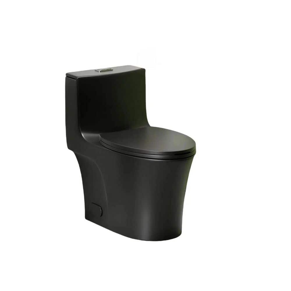 1.1/1.60 GPF Dual-Flush 1-Piece Elongated Toilet, Soft Closing Seat,Water-S