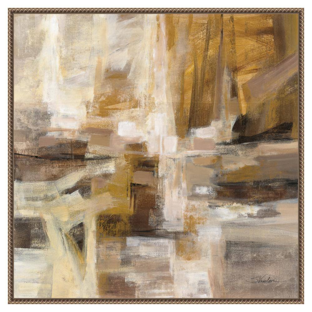 October Sunshine Abstract Canvas Print with Bronze Floater Frame
