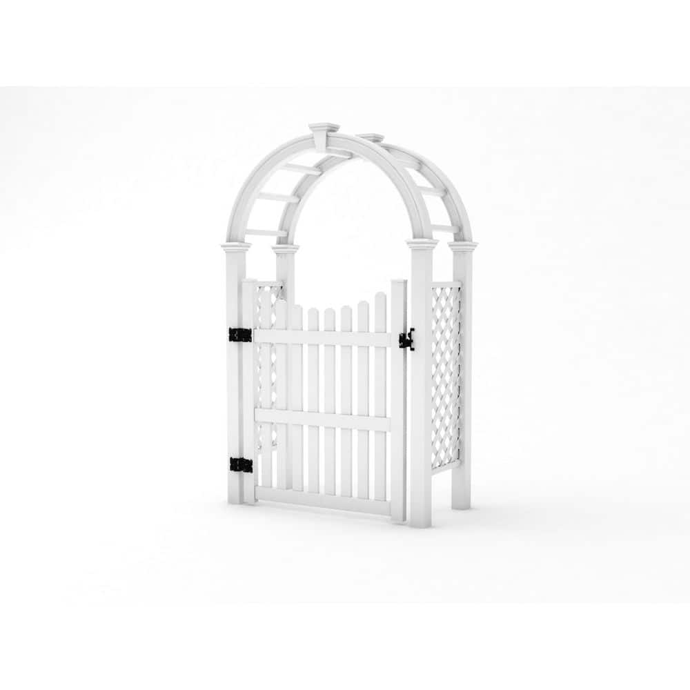 Nantucket Legacy 100 in. x 62.5 in. Vinyl Arbor with 60 in. Picket Gate price history on PriceWatchPro