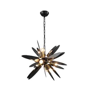 12-Light Black and Brass Sputnik Chandelier with no bulbs included