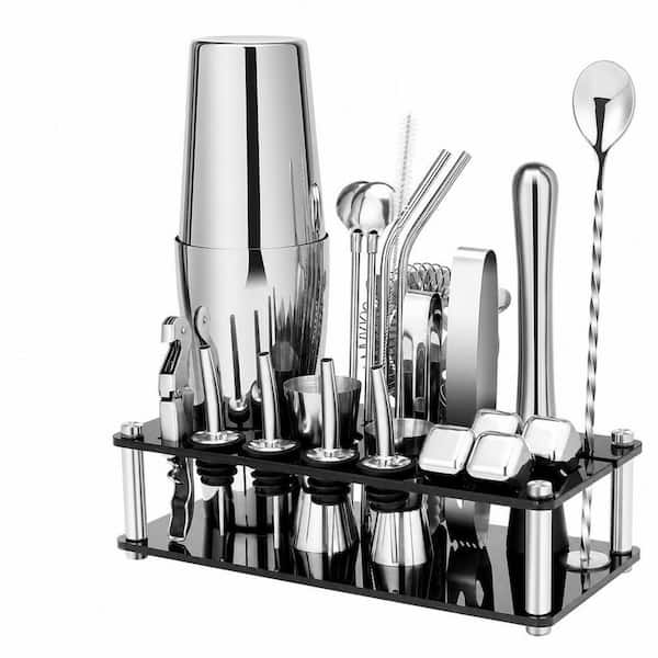 Wudkey 23-Piece Boston Bartender Kit with Acrylic Stand and
