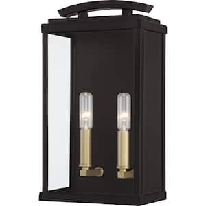 Alma 2-Light Western Bronze Hardwired Outdoor Wall Lantern Sconce