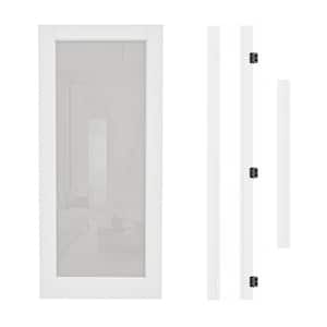 EH PUERTA 26 in. x 80 in. Right-Hand 1-Lite Frosted Glass White