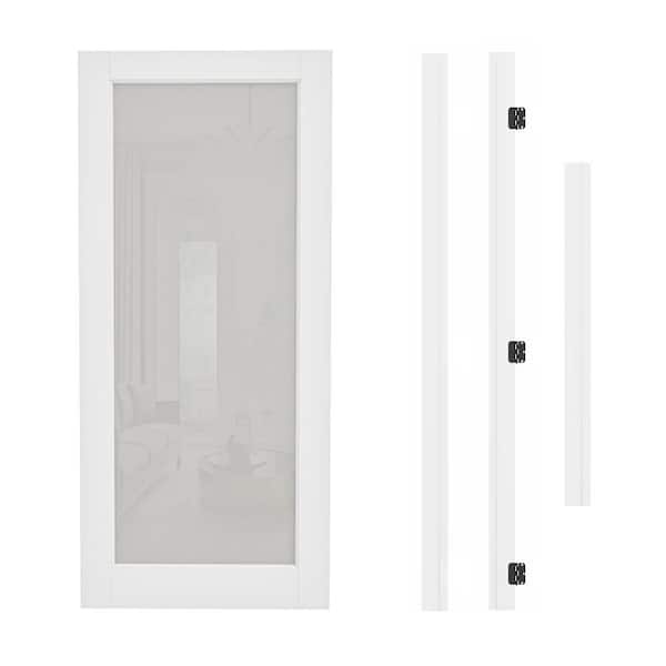 36 in. x 80 in. 1-Lite Frosted Glass Right-Handed White Solid Core Glass Assembly Required Single Prehung Interior Door
