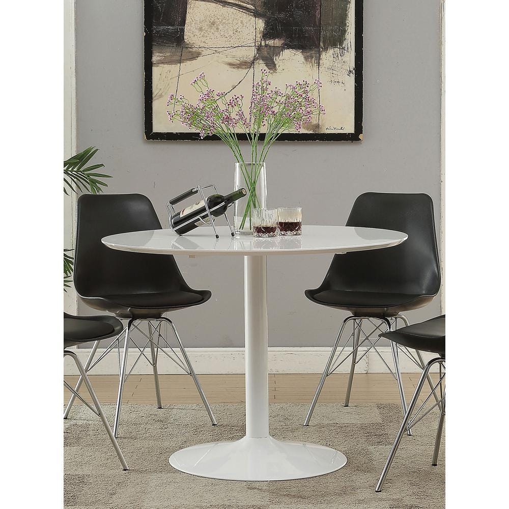 Contemporary White Round 40" Tulip Base Dining Table