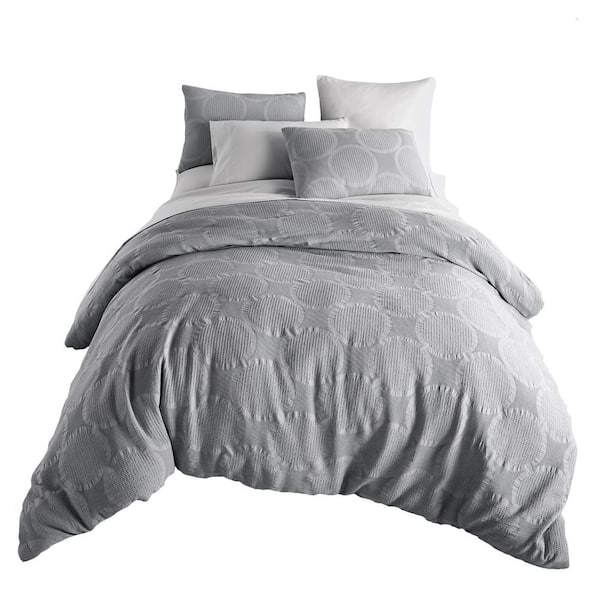 DONNA SHARP Leon 3-Piece Grey Cotton King Comforter Set