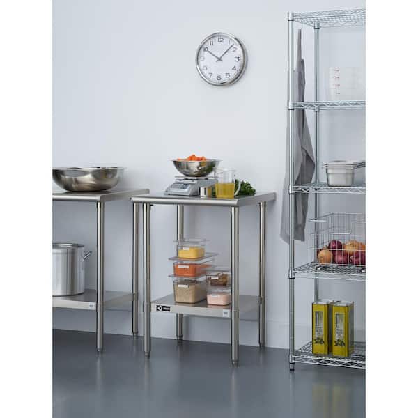 TRINITY Stainless Steel Kitchen Utility Table with Adjustable Bottom Shelf