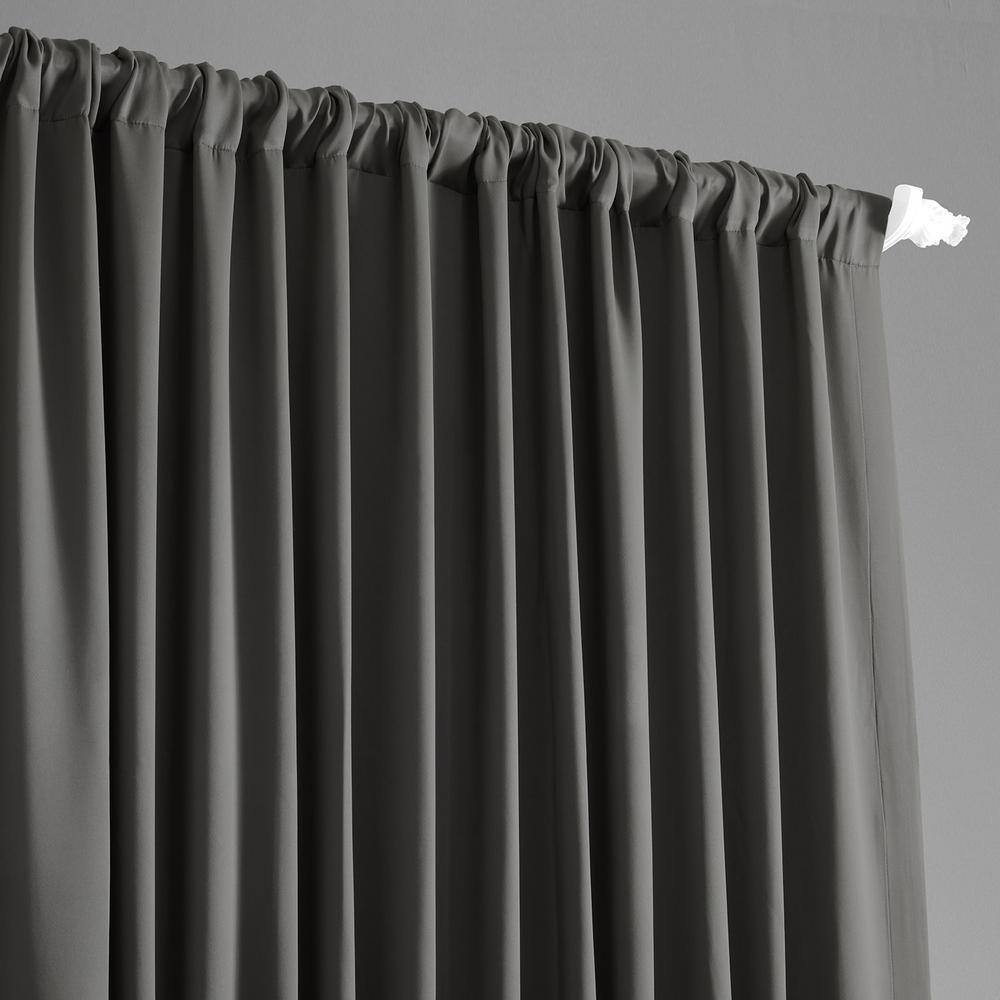 Anthracite Grey Doublewide Blackout Polyester Curtain Panel 100" x 108"