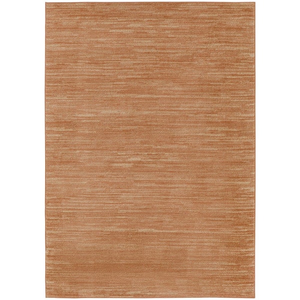 Essentials 5 ft. x 7 ft. Rust Abstract Contemporary Indoor/Outdoor Area Rug