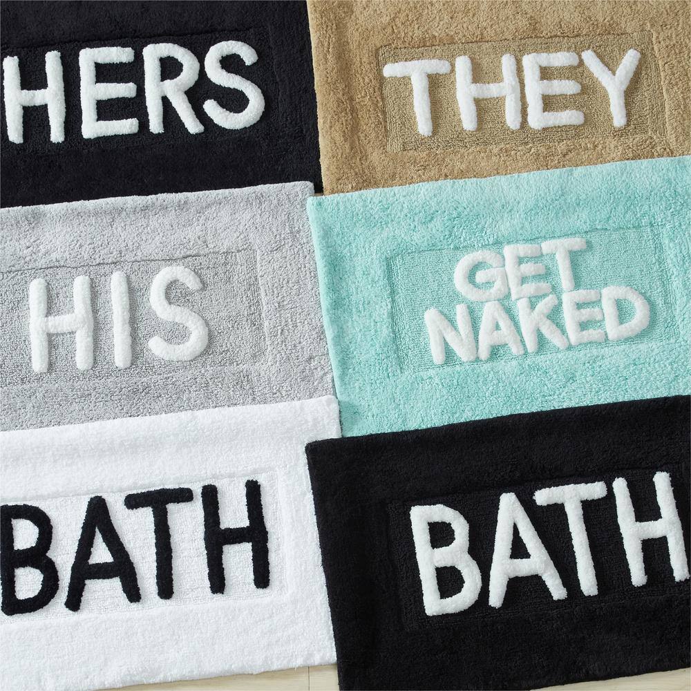 Aqua Blue Cotton Bath Rug with Plush Shag Fibers