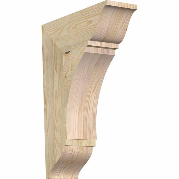Ekena Millwork 6 in. x 26 in. x 18 in. Douglas Fir Thorton Traditional Rough Sawn Bracket