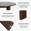 Dovelina 42 in. Natural Oak Wood Walnut Color 4 Legs Round Kitchen Table Dining Table Seats 4 HD-24092913