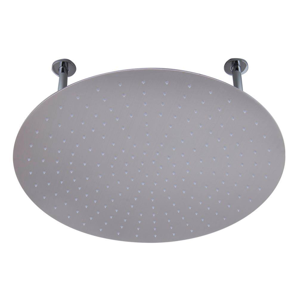 Ultra Thin 24" Brushed Stainless Steel Ceiling Mounted Rain Shower Head
