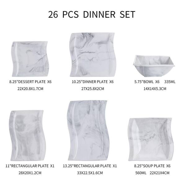 rectangular dinnerware sets