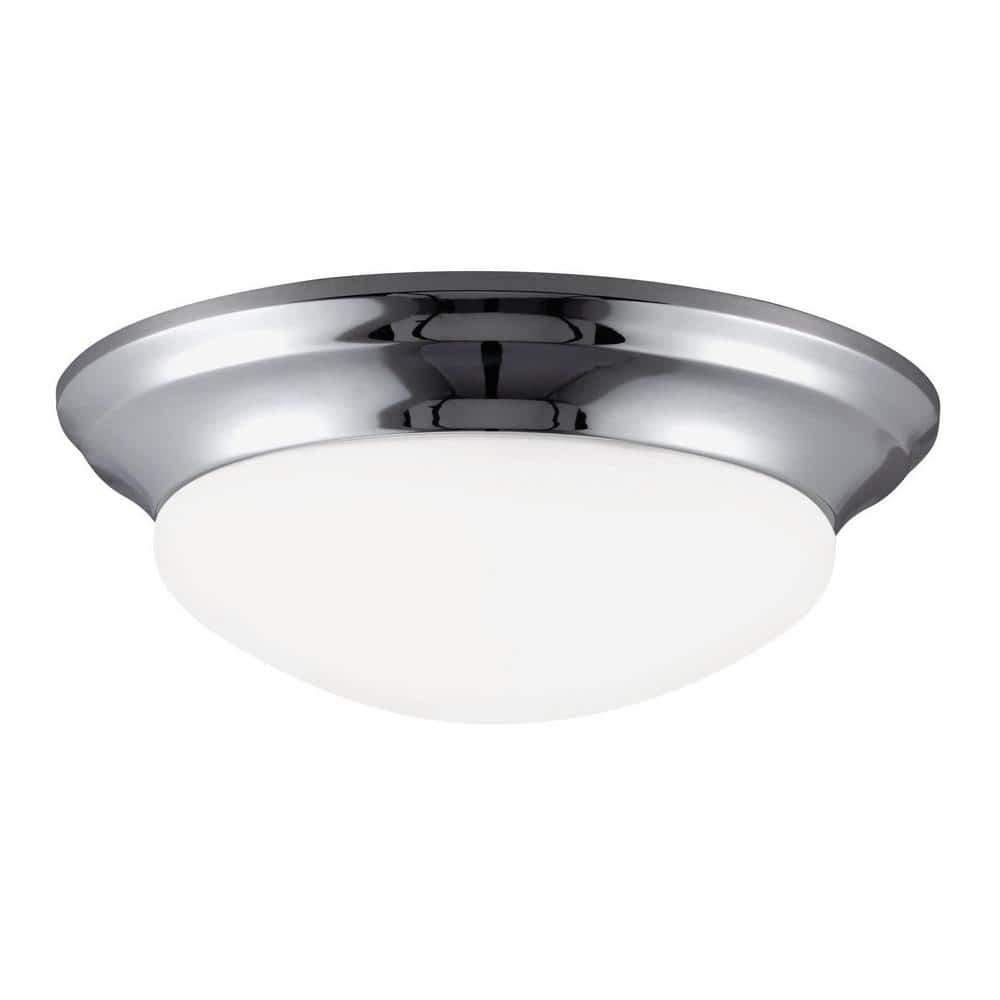 Nash Chrome 3-Light Flush Mount with Satin Etched Glass