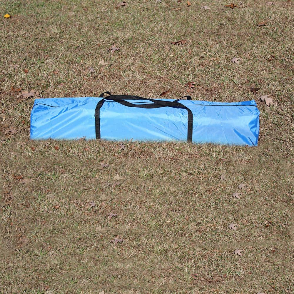 Blue 8ft x 8ft Collapsible Canopy with White Frame