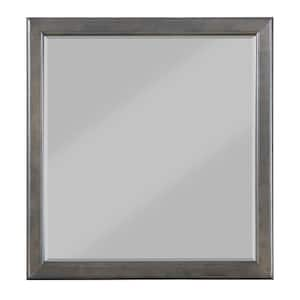 Louis Philippe 39 in. H x 36 in. W Dark Gray Mirror