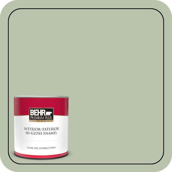 BEHR PREMIUM PLUS 1 qt. #PPU11-10 Whitewater Bay Hi-Gloss Enamel Interior/Exterior Paint & Primer