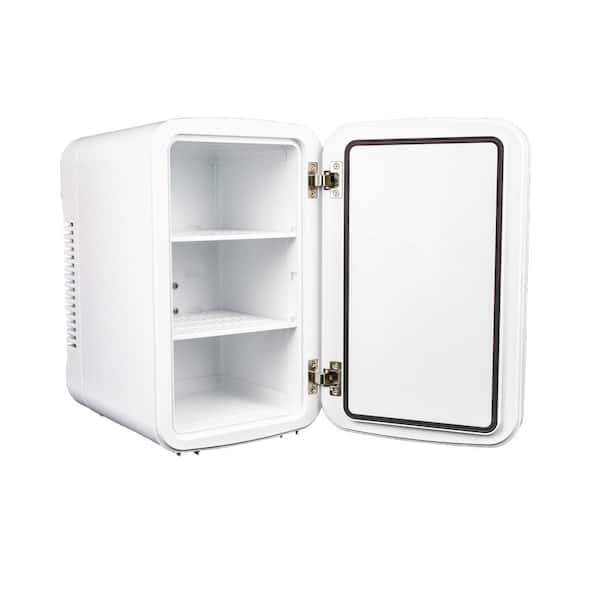 8.63 in. 0.26 cu. ft./7.4l Mini Refrigerator in White with Mirror and Light