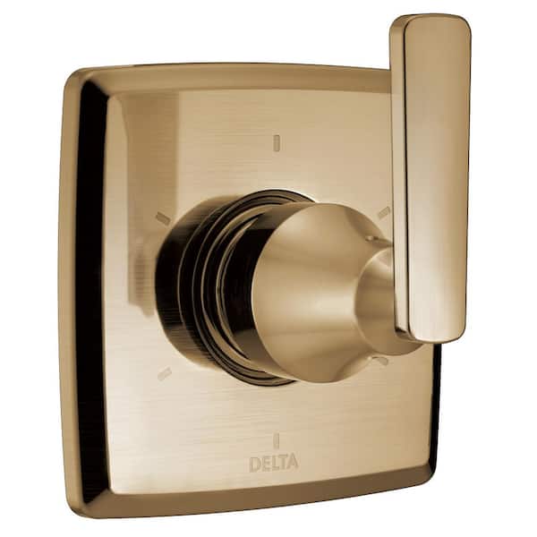 Delta Ashlyn Gold 6-Setting 1-Handle Wall Mount Valve Faucet Trim Kit in Champagne Bronze (Valve Not Included)