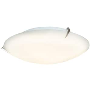 Zenon 2-Light Brushed Steel Flush Mount with Opal Glass Shade