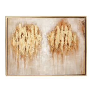 1- Panel Abstract Framed Wall Art with Gold Frame 36 in. x 47 in.